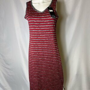 Yuna Fashion Sleeveless Maxi Dress L/XL Stripes  NWT